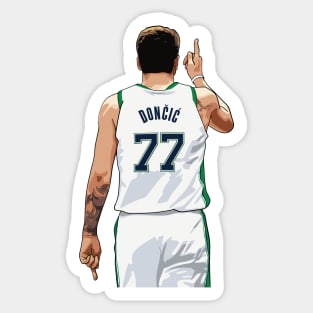 Luka Doncic Pointing White Qiangy Sticker